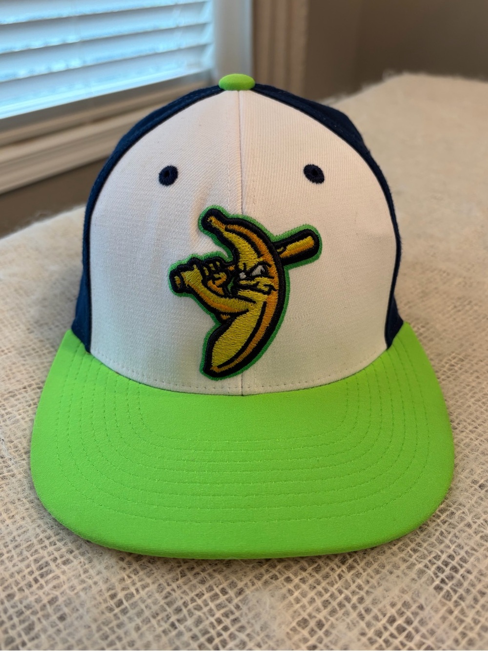 Savannah Bananas White/Blue/Green Adult Small Baseball Hat Athletic Wacky Zephyr